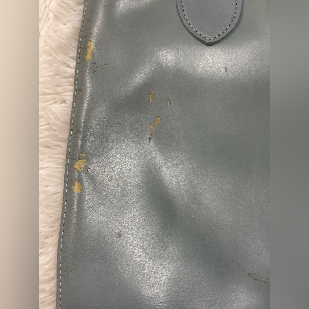 Longchamp Blue-Gray Leather Tote Bag - Picture 3 of 16